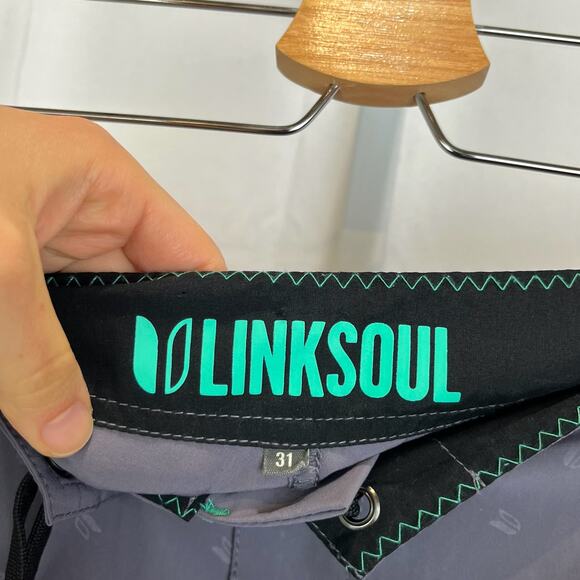 LINKSOUL Mens Size 31 Printed Stormer Boardwalk Hybrid Board Shorts Gray - Picture 3 of 7